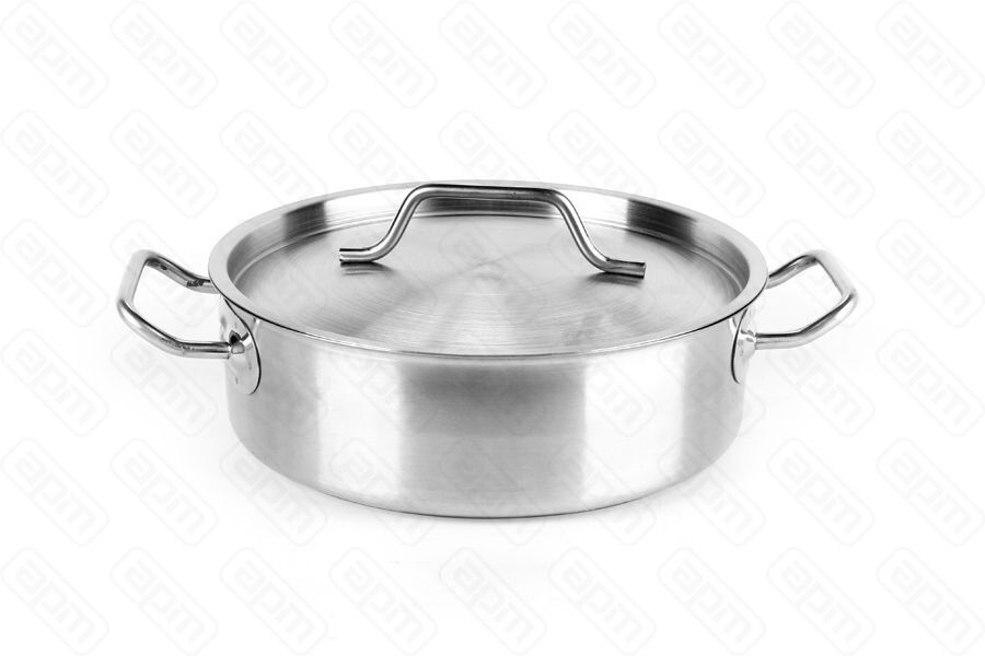 Кастрюля нерж с тройным дном 400х150мм объем 18L с двручками 101328 Viatto